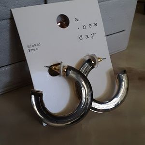 Gold/Crystal/Gunmetal/Mirrored Hoop Earrings